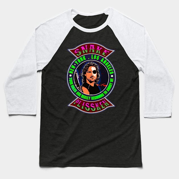 Snake Plissken Color 2 Baseball T-Shirt by CosmicAngerDesign